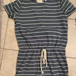 Navy striped romper